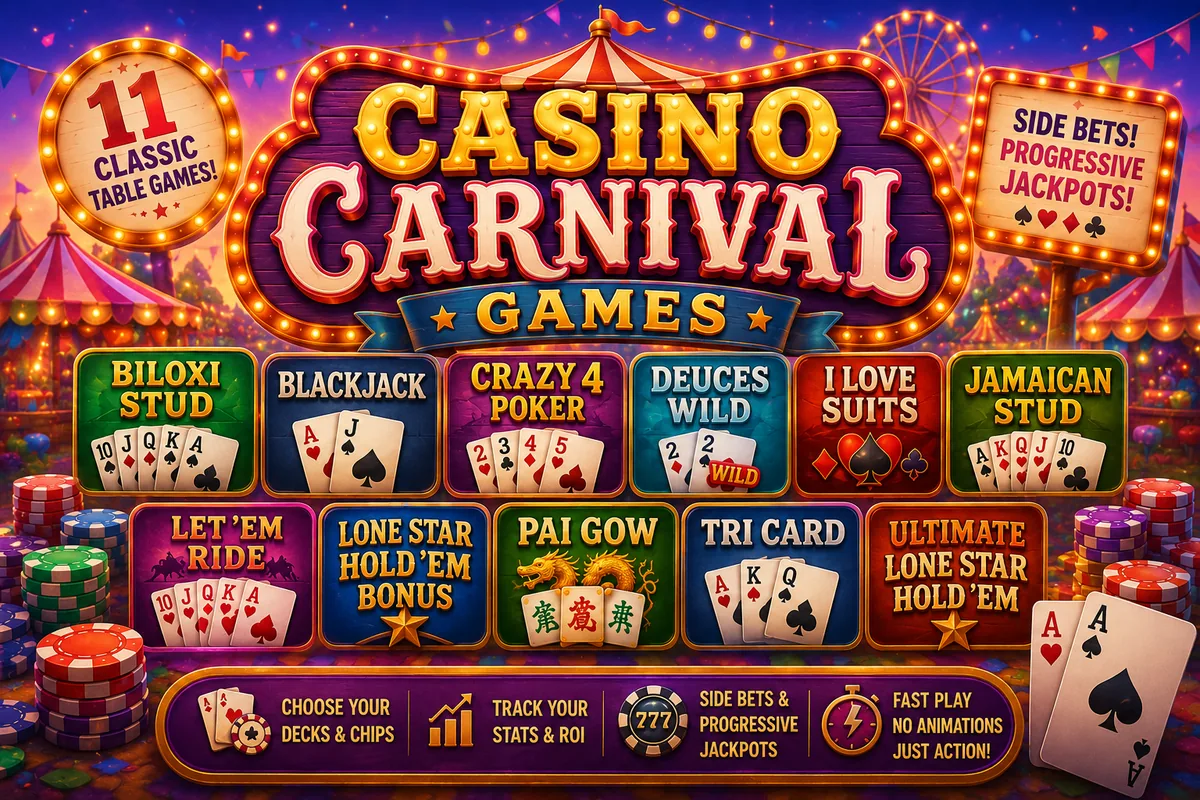 Casino Carnival Games – 11 Classic Table Games