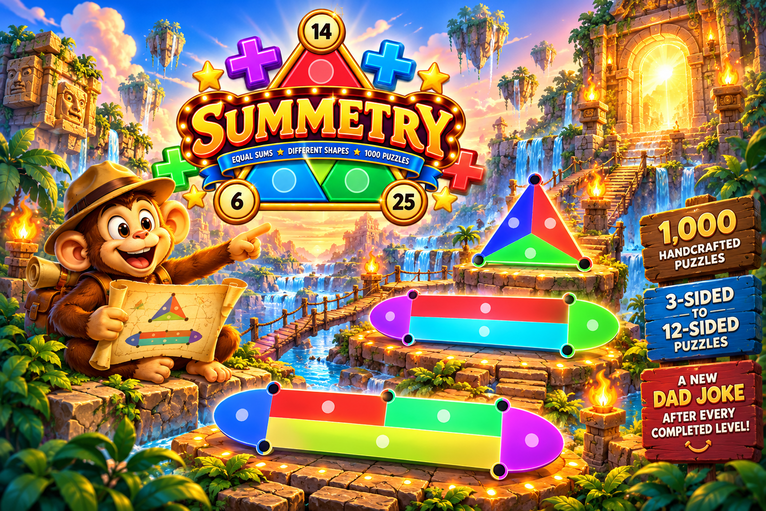 Summetry – a 1,000-level number and geometry puzzle game for Windows PC